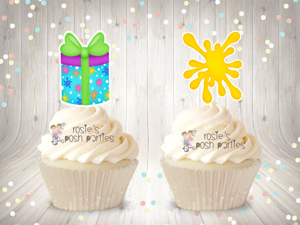 Slime Birthday Party Cupcake Decoration | Slime Bash Cupcake | Slime Theme | Glitter Slime Cupcake Toppers | Slime Theme Cupcake SET OF 12
