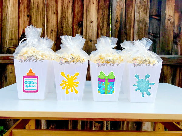 Slime Birthday Party Theme | Slime Bash | Slime Party Favors | Slime Theme | Slime Decor | Slime Theme | Slime Theme Popcorn Bins SET OF 12