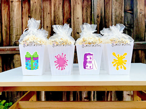 Slime Birthday Party Theme | Slime Bash | Slime Party Favors | Slime Theme | Slime Decor | Slime Theme | Slime Theme Popcorn Bins SET OF 12