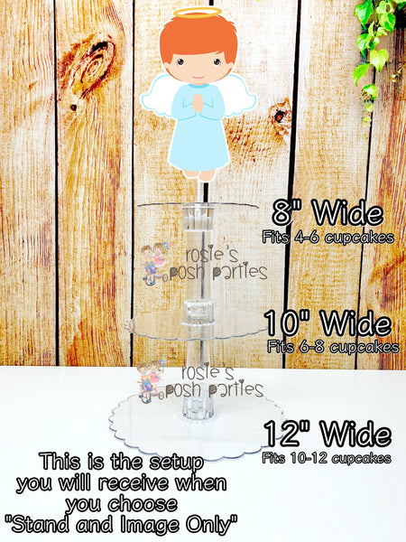 Baptism Red Hair Theme | First Holy Sacrament | Cupcake Stand | Cupcake Toppers | Religious Baptism | Party Favors | Acrylic Stand Toppers