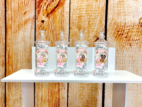 Mermaid Theme Favors | Royal Princess Mermaid | Pink Mermaid Party Favor | Apothecary Jar | Mermaid Party | Mermaid Princess Theme SET OF 12