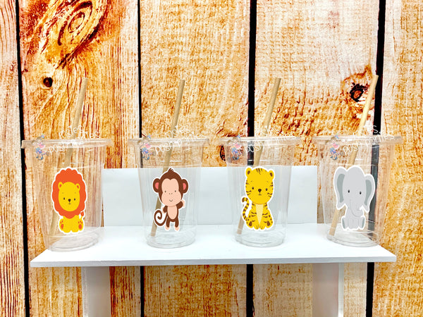 Baby Jungle Safari Theme | Jungle Safari Baby Shower Birthday | Safari Baby Shower Theme Party Favor Cups | Jungle Birthday Theme VARIETY