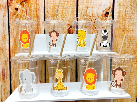 Baby Jungle Safari Theme | Jungle Safari Baby Shower Birthday | Safari Baby Shower Theme Party Favor Cups | Jungle Birthday Theme VARIETY