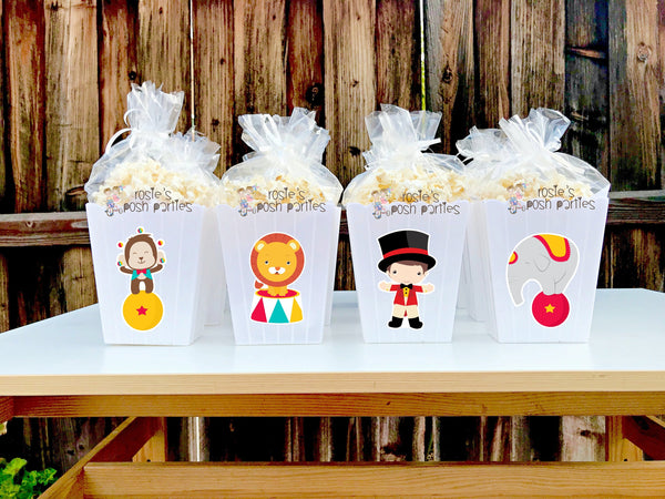 Circus Carnival Theme | Circus Baby Shower | Carnival Birthday | Popcorn Bin Favors | Circus Carnival Party Decoration | Circus SET OF 12