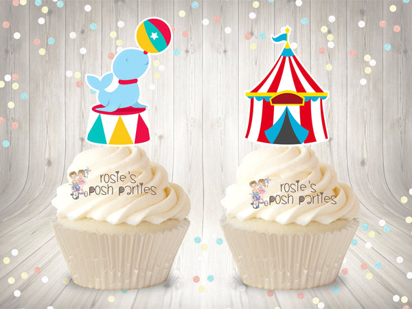 Circus Birthday Theme | Carnival Cupcake Topper | Baby Shower Cupcake Topper | Circus Carnival Decoration | Circus Theme Cupcakes | Cupcake