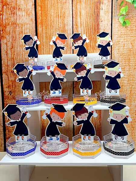 Graduation Theme | Boy Graduation Candy Jar Favor | Graduation Bash Party Favors | Grad Boy Party | High School College Graduation SET OF 12