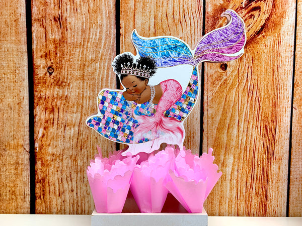 Little Princess Theme | Mermaid Theme Centerpiece | Pastels Mermaid Tail Party | Mermaid Baby Shower Theme | Centerpiece Decor INDIVIDUAL