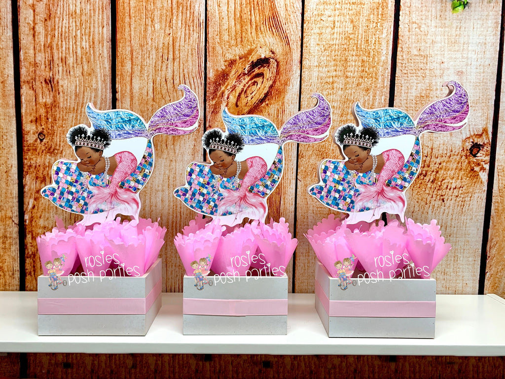 Baby shower shop mermaid centerpieces
