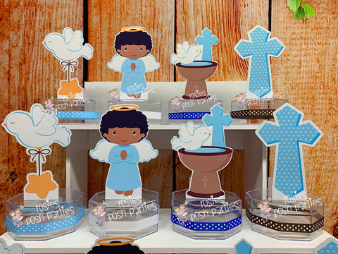 Afro Baptism Theme Favor | Baptism Party Decoration | Baptism Candy Jar Favor | Religious Sacrament Favor | Recuerdo de Bautizo SET OF 12