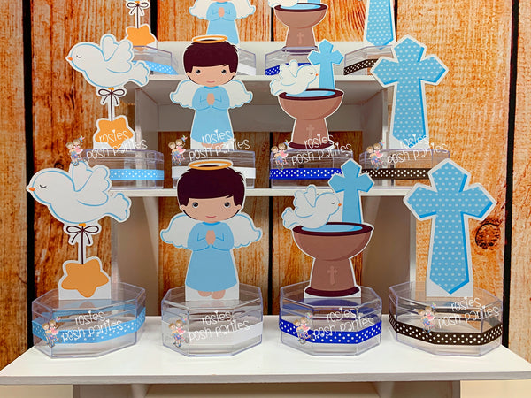 Baptism Theme Favor | Baptism Party Decoration | Baptism Candy Jar Favor | Religious Sacrament Favor | Recuerdo de Bautizo SET OF 12