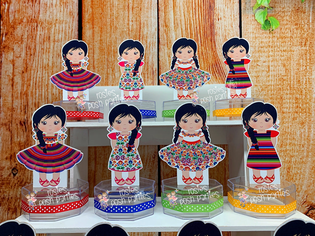 Mexican Fiesta Theme | Mexican Rag Doll Party Favor | Fiesta Mexicana Candy Jar Favor | Fiesta Mexicana Theme | Mexican Party SET OF 12