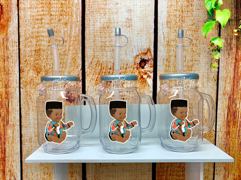 Hip Hop Graffiti Prince Theme | African Theme Baby Shower | Hip Hop Theme Mason Jar Theme Favor | Little Prince Afro Baby Shower SET OF 12