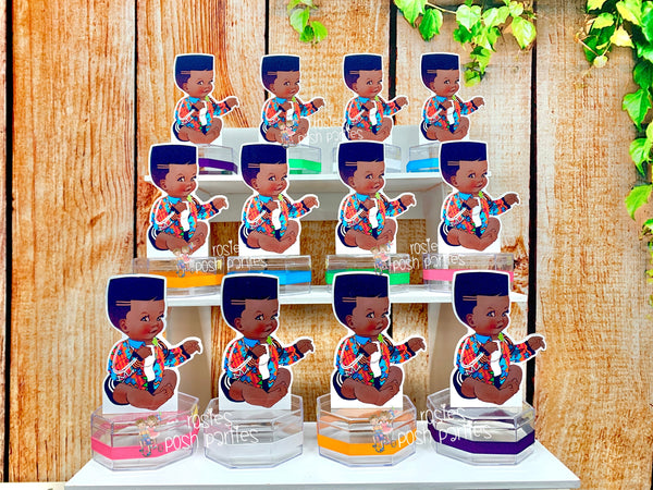 Hip Hop Graffiti Prince Theme | African Theme Baby Shower | Hip Hop Theme Candy Jar Favor Theme | Little Prince Afro Baby Shower SET OF 12