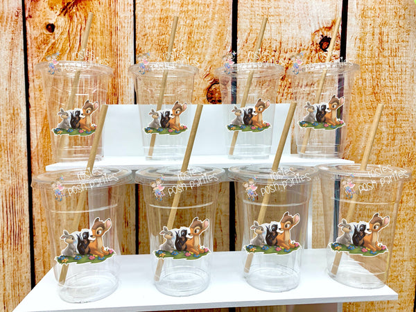 Bambi Baby Shower Theme | Bambi Birthday Theme | Bambi Cup and Straws Party Favors | Bambi Deer Theme Party Cup Favors | Bambi Theme VARIETY
