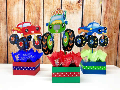 Monster Trucks Birthday Party Favor Centerpieces Monster Trucks Party Monster Trucks favors Monster Truck Theme candy centerpiece INDIVIDUAL