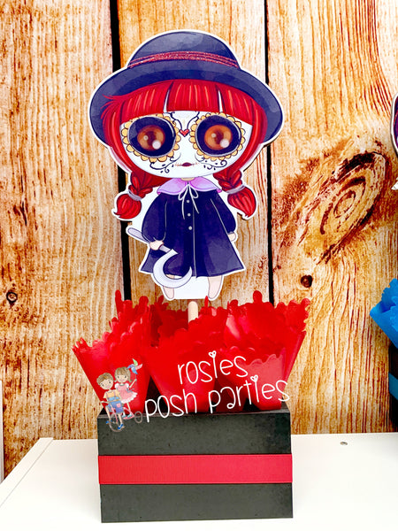 Halloween Girl Costume Party Centerpieces Halloween Theme Birthday Decoration Halloween Witch Theme Watercolor Party Deco Monsters INDVIDUAL