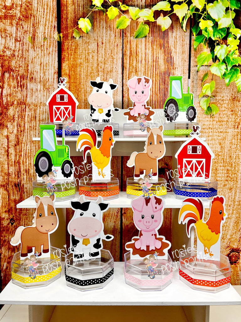 Farm Theme | Farm Baby Shower | Farm Birthday | Farm Barnyard Candy Jar Favor | Frm Party Favor | Farm Theme Decoration | Barnyard SET OF 12