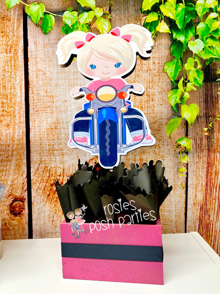 Biker Girl Theme | Motorcycle Baby Shower Centerpiece | Motorcycle Birthday Party Decoration | Biker Club Motorcycle Centerpiece INDIVIDUAL