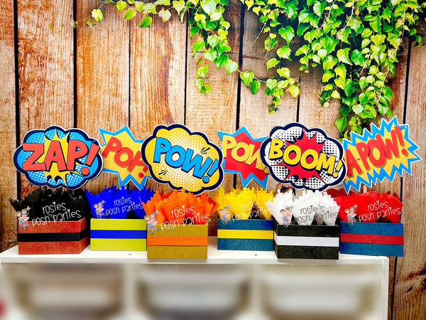 Superhero Theme | Superheroes Birthday Theme | Hero Theme | Superheroes Baby Shower Centerpiece Decoration | Superhero Bubbles SET OF 6