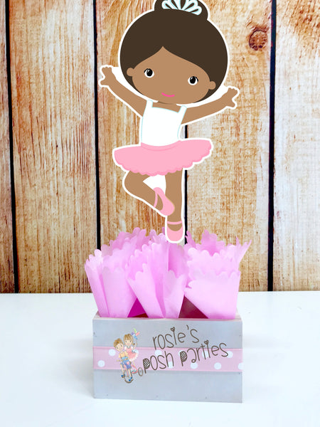 African American Ballerina Theme | Ballerina Baby Shower Centerpiece Decoration | Afro Ballerina Centerpiece | Ballerina Theme INDIVIDUAL