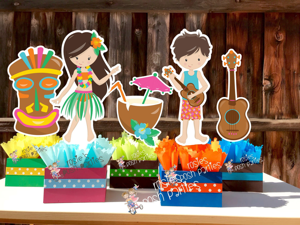 Luau Theme, Hawaiian Birthday Party, Luau Centerpiece Decoration