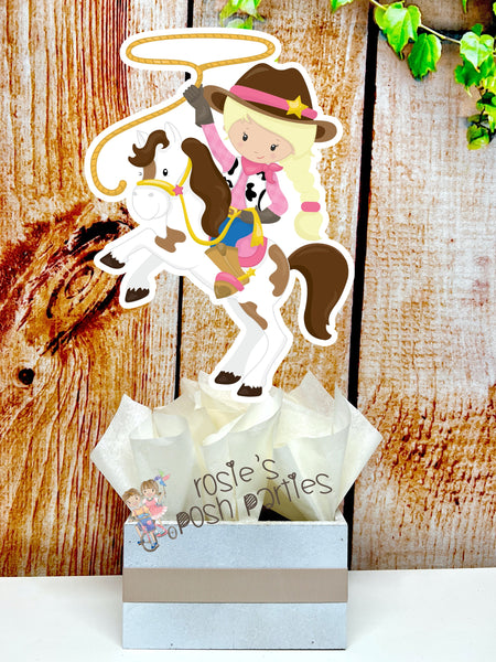 Cowgirl Theme | Cowgirl Birthday Centerpiece | Baby Shower Theme | Western Cowgirl Birthday | Wild West Cowgirl Theme Decor INDIVIDUAL