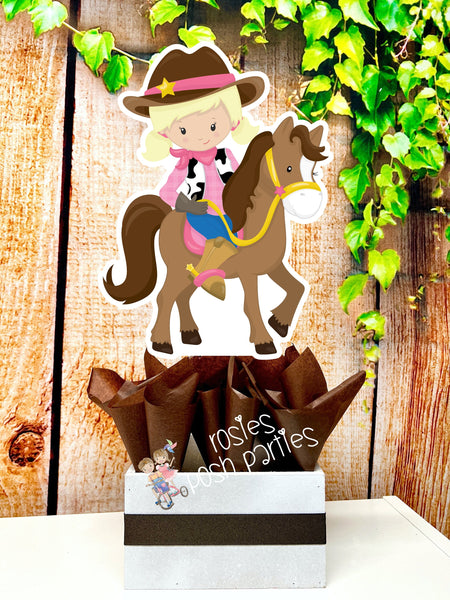 Cowgirl Theme | Cowgirl Birthday Centerpiece | Baby Shower Theme | Western Cowgirl Birthday | Wild West Cowgirl Theme Decor INDIVIDUAL