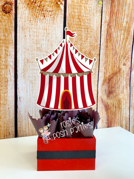 Carnival Circus Birthday Centerpieces Circus Carnival Baby Shower Guests Circus Carnival Party Decor birthday or Baby Shower SET OF 6