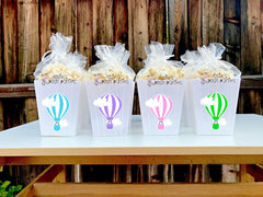 Hot Air Balloon Baby Shower Theme | Hot Air Ballon Birthday Theme | Popcorn Favor Buckets | Up Up and Away | Baby Shower Clouds SET OF 12
