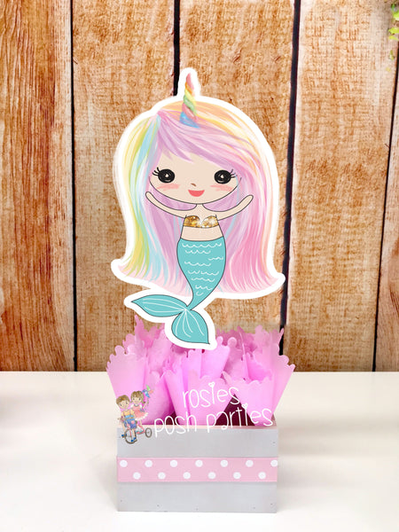 Mermaid Centerpieces, Narwhal Centerpiece, Mermaid Birthday, Mermaid Party, Narwhal Birthday, Mermaid Party, Mermaid Narwhal INDIVIDUAL