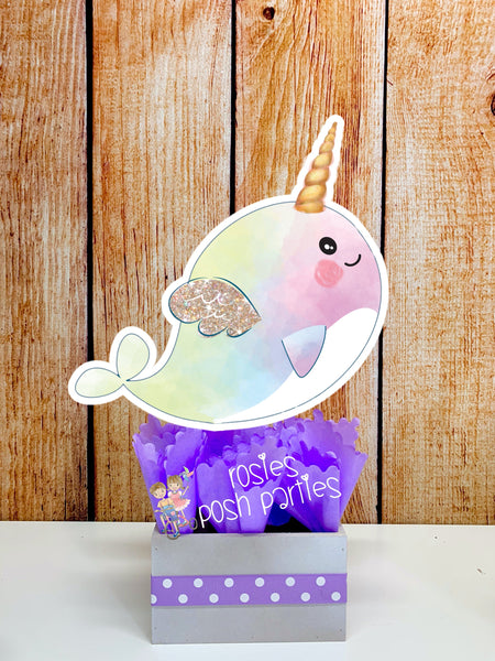 Mermaid Centerpieces, Narwhal Centerpiece, Mermaid Birthday, Mermaid Party, Narwhal Birthday, Mermaid Party, Mermaid Narwhal INDIVIDUAL