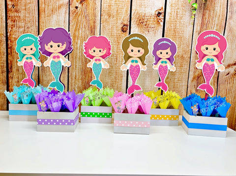 mermaid birthday baby shower theme centerpiece decoration