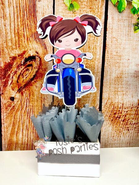 Biker Girl Theme | Motorcycle Baby Shower Centerpiece | Motorcycle Birthday Party Decoration | Biker Club Motorcycle Centerpiece INDIVIDUAL