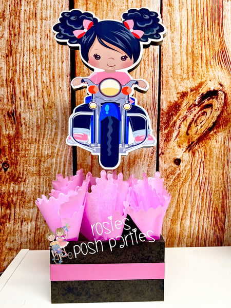 Biker Girl Theme | Motorcycle Baby Shower Centerpiece | Motorcycle Birthday Party Decoration | Biker Club Motorcycle Centerpiece INDIVIDUAL