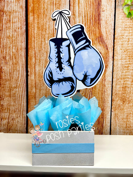 boxing theme gender reveal main event centerpiece decoration