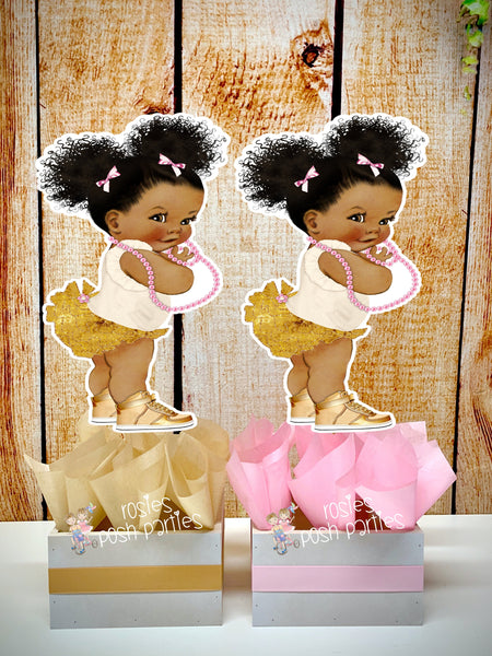 Royal Princess Baby Shower | Princess Theme | Royal Princess Birthday Theme | African American Princess Centerpiece Decoration INDIVIDUAL
