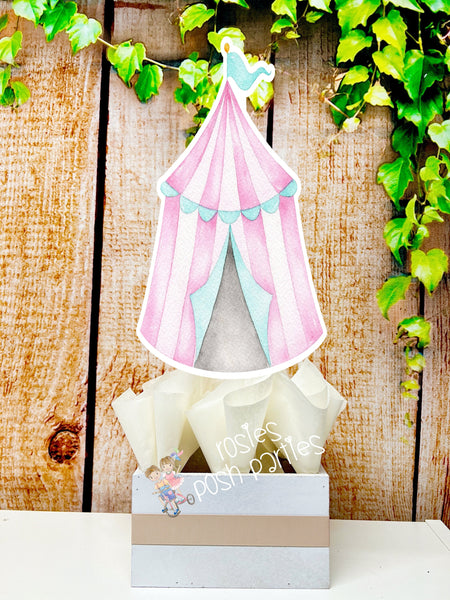 Pink Circus Carnival Baby Shower Theme | Pink Circus Birthday Centerpiece | Baby Shower Decoration | Pink Circus Carnival Theme SET OF 6
