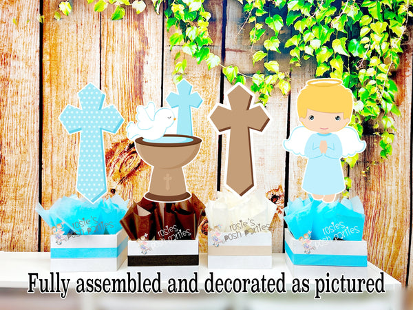 Christening Baptism centerpieces | Blonde Baptism Angel | Christening Decoration | Baptism Religious Theme Centerpiece Decoration INDIVIDUAL