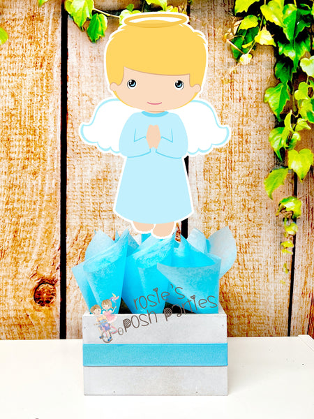 Christening Baptism centerpieces | Blonde Baptism Angel | Christening Decoration | Baptism Religious Theme Centerpiece Decoration INDIVIDUAL