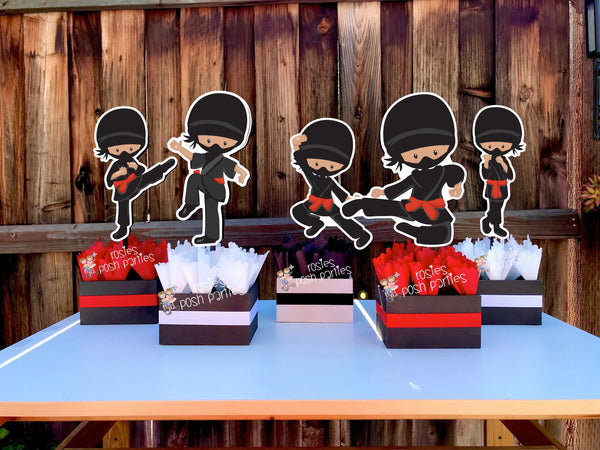 Ninja Birthday Ninja Party Ninja Centerpiece Decoration Ninja Birthday Ninja Karate decoration Ninja Favor Karate Boy Karate SET OF 5
