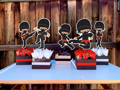 Ninja Birthday Ninja Party Ninja Centerpiece Decoration Ninja Birthday Ninja Karate decoration Ninja Favor Karate Boy Karate SET OF 5