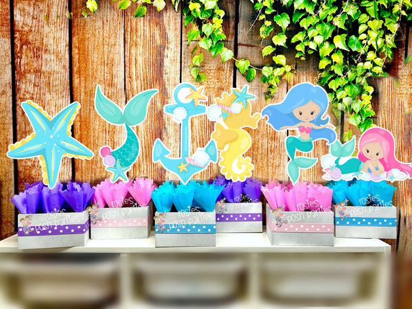 Mermaid Theme | Mermaid Baby Shower | Mermaid Birthday Party Centerpiece Decoration | Under The Sea Theme | Baby Shower | Mermaid INDIVIDUAL