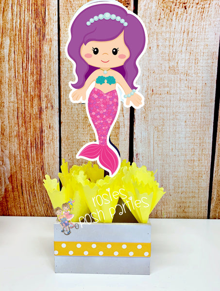 mermaid birthday baby shower theme centerpiece decoration