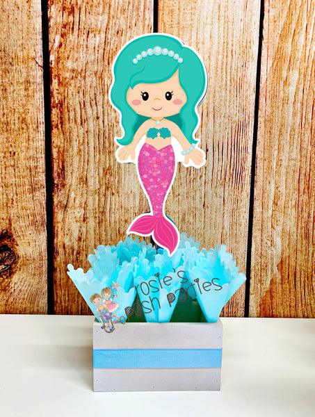 mermaid birthday baby shower theme centerpiece decoration