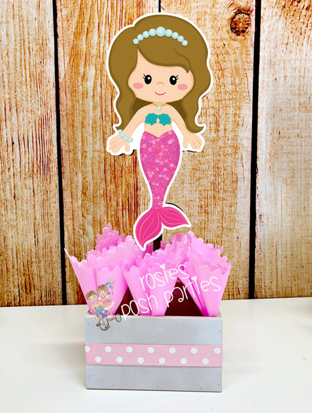 mermaid birthday baby shower theme centerpiece decoration