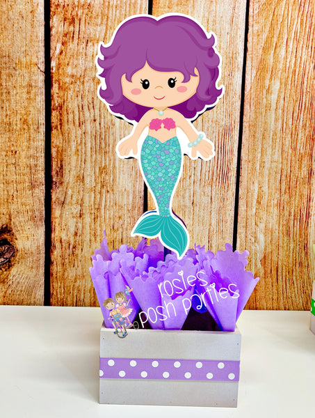 mermaid birthday baby shower theme centerpiece decoration
