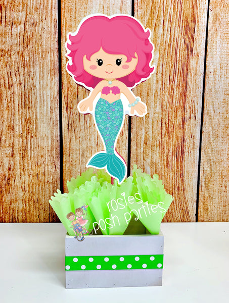mermaid birthday baby shower theme centerpiece decoration