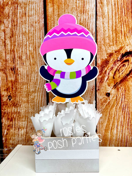 Winter Birthday Theme | Winter Onederland | Winter Birthday Centerpiece | Penguin Reindeer Theme Party | Winter Theme Decoration INDIVIDUAL
