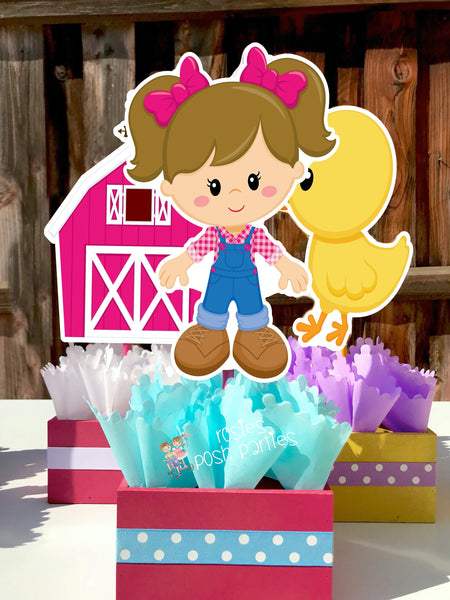 Pink Farm Theme | Girl Farm Birthday | Pink Farm Party | Farm Centerpiece Decoration | Farm Decoration | Farm Animal | Girl Theme SET OF 6