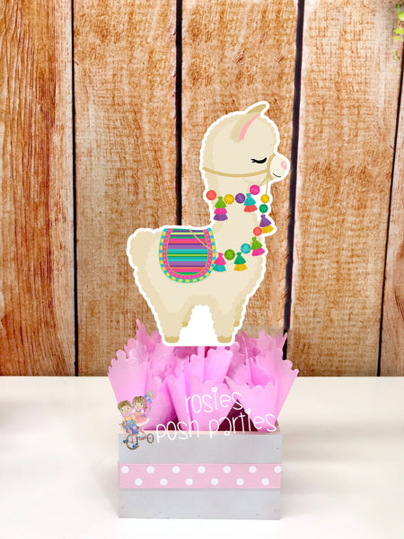 llamas birthday baby shower theme centerpiece decoration